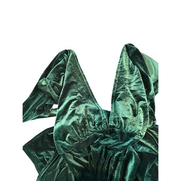 Revelry Emerald Formal Micah Convertible Velvet Bridesmaid Maxi Dress Size Small - Picture 6 of 7